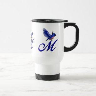 Caneca Térmica Bluebird Monograma M Elegante inicial