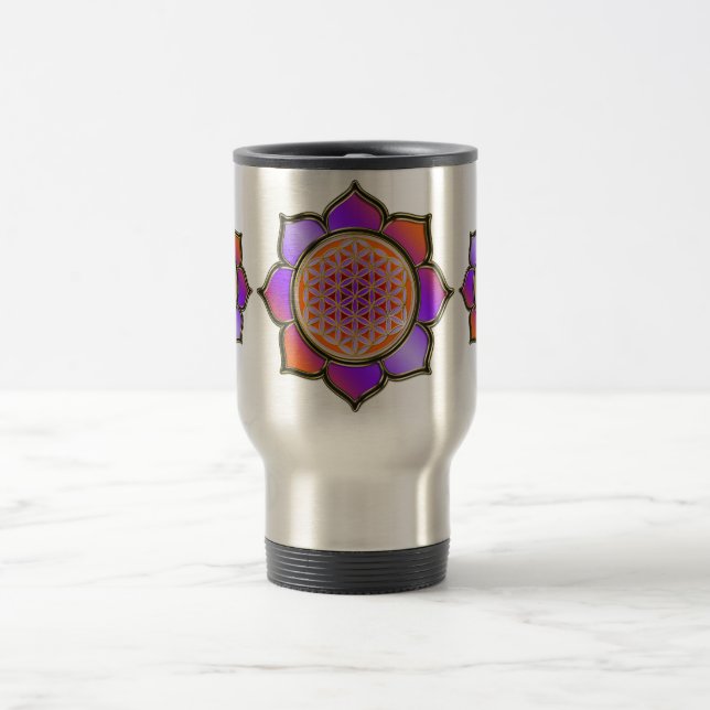 Caneca Térmica Blume des Lebens Lotus - laranja violeta (Centro)