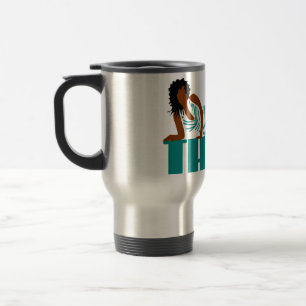 Caneca Térmica Boa Espessa - Mulher vestida a preto