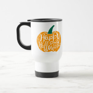 Caneca Térmica Boas inscrições do Dia das Bruxas em abóbora escul