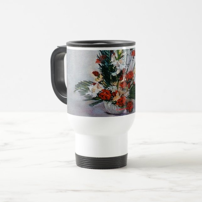 Caneca Térmica Bodegón de Flores (Frente Esquerda)