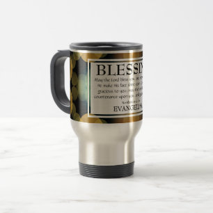 Caneca Térmica Bokeh Dourado O SENHOR TE ABENÇOE Números 6:24-26