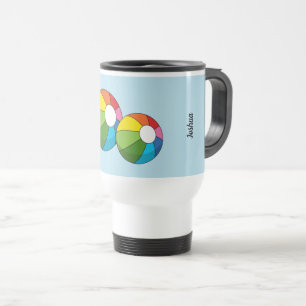 Caneca Térmica Bola Colorida de Praia Adicione seu nome