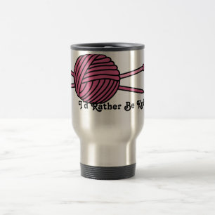 Caneca Térmica Bola cor-de-rosa do fio & das agulhas de confecç