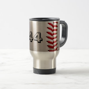 Caneca Térmica Bola de Beisebol Branca Clássica com Número de Cam