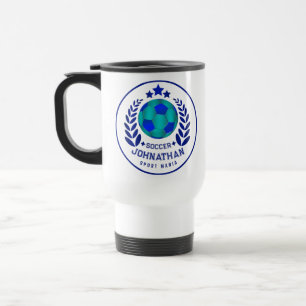 Caneca Térmica Bola de Futebol Crest Presentes para Fã de Espor
