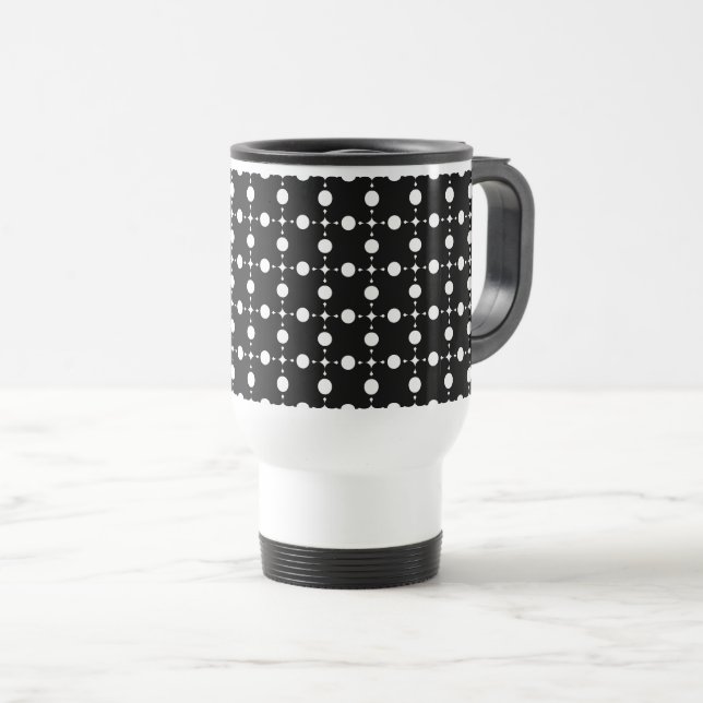 Caneca Térmica Bolinhas brancas, padrão de Bolinhas, pontos, pont (Frente Esquerda)