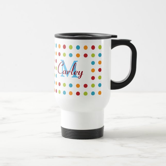 Caneca Térmica Bolinhas com várias cores personalizadas (Direita)