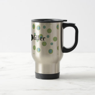 Caneca Térmica Bolinhas do verde azul Monogrammed