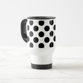 Caneca Térmica Bolinhas, padrão de Bolinhas, preto e branco