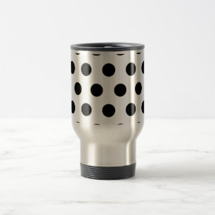Caneca Térmica Bolinhas Pretas Em Fundo Branco