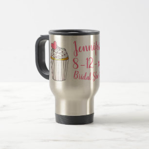 Caneca Térmica Bolo Personalizado de Chuveirinho de Coração Rosa