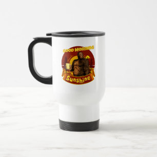 Caneca Térmica Bom Dia Sol Bigfoot Café Humor Arte