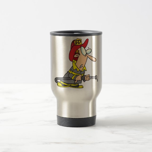 Caneca Térmica Bombeiro engraçado com resposta de emergência (Centro)