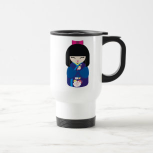 Caneca Térmica Boneca japonesa chinesa oriental bonita