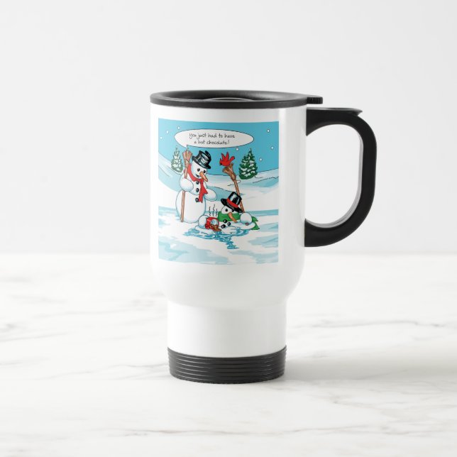Caneca Térmica Boneco de neve engraçado com desenhos animados do (Direita)
