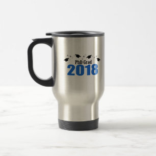 Caneca Térmica Bonés e diplomas do formando 2018 do PhD (azuis)