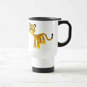 Caneca Térmica Bonita e Feliz Cartoon Cheetah Viagem ao trabalho