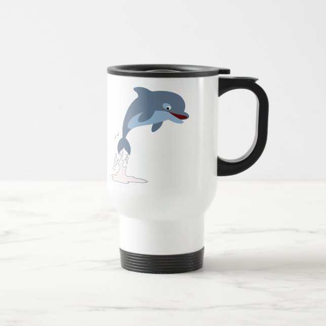 Caneca Térmica Bonita Viagem ao trabalho De Golfinho De Cartoon (Direita)