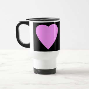 Caneca Térmica Bonito Coração de Amor a Rosa e Negro.