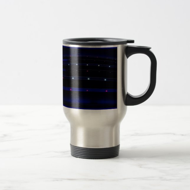 Caneca Térmica Bonito faixas de luz azul (Direita)