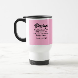 Caneca Térmica Bonito Fé Cristã Rosa Beneficente Bíblia Verso