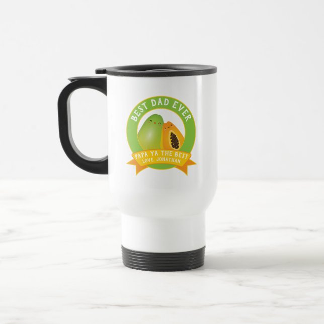 Caneca Térmica Bonito Papá Ya O Melhor Arma De Fruta Engraçado Pa (Esquerda)