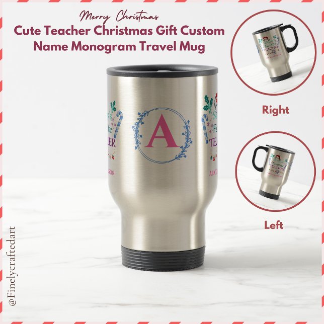 Caneca Térmica Bonito Professor de Natal Dotado Nome Personalizad (Criador carregado)