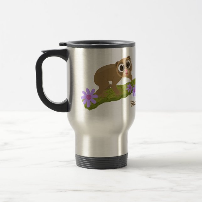 Caneca Térmica Bons e felizes loris em desenhos animados (Esquerda)