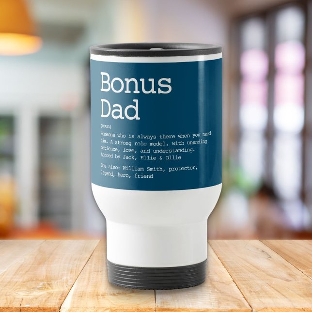 Caneca Térmica Bônus Personalizado Papai Madrasta Definição Azul (Criador carregado)
