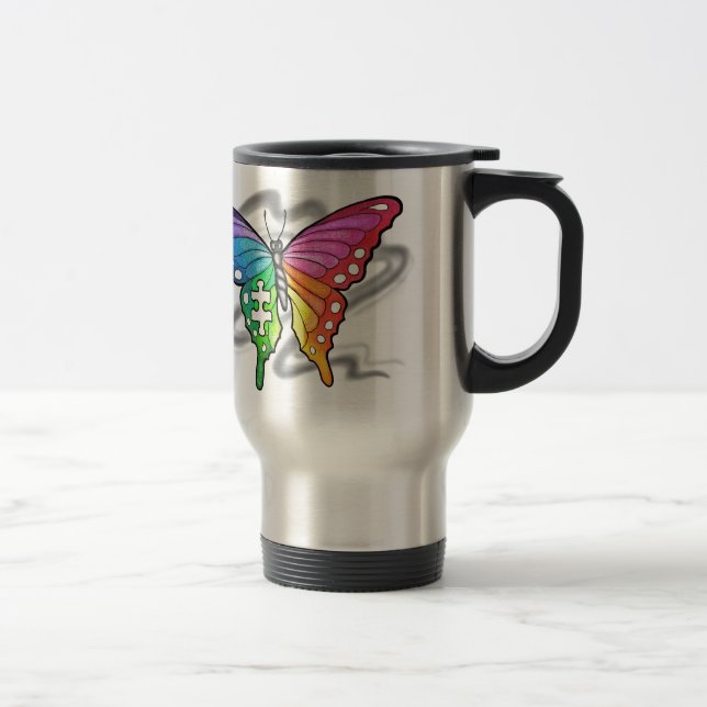 Caneca Térmica Borboleta-Arco-Íris (Direita)