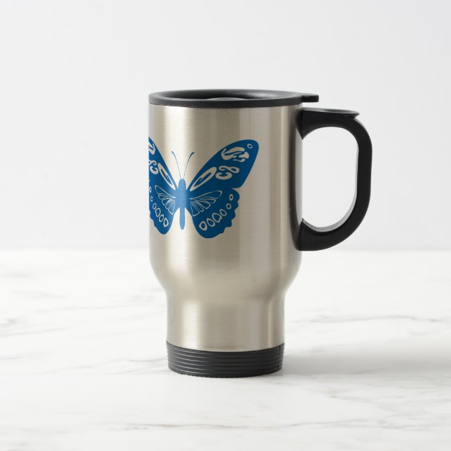 Caneca Térmica Borboleta Azul (Direita)