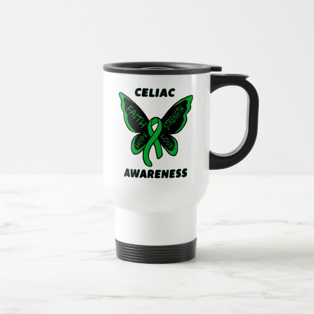 Caneca Térmica Borboleta/Consciência... Celiac (Direita)