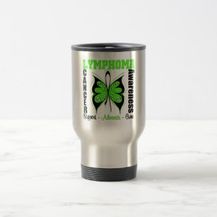 Caneca Térmica Borboleta da consciência do linfoma