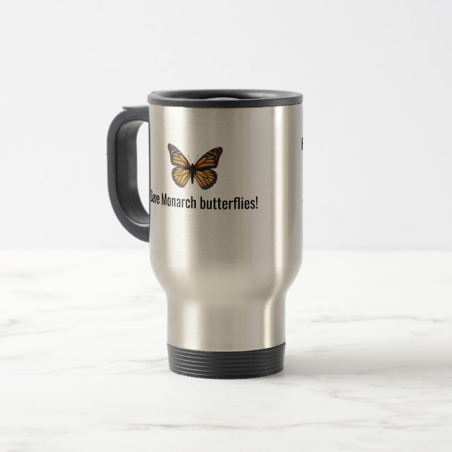 Caneca Térmica Borboleta monarca (Frente Esquerda)