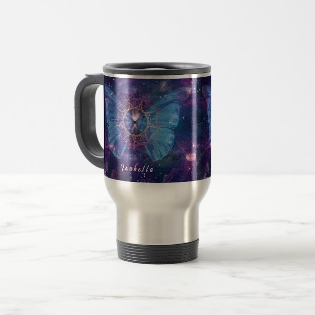 Caneca Térmica Borboleta Morpho / Galaxy Mandala (Frente Esquerda)