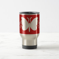 Borboleta Vermelha Escura Roda Mug