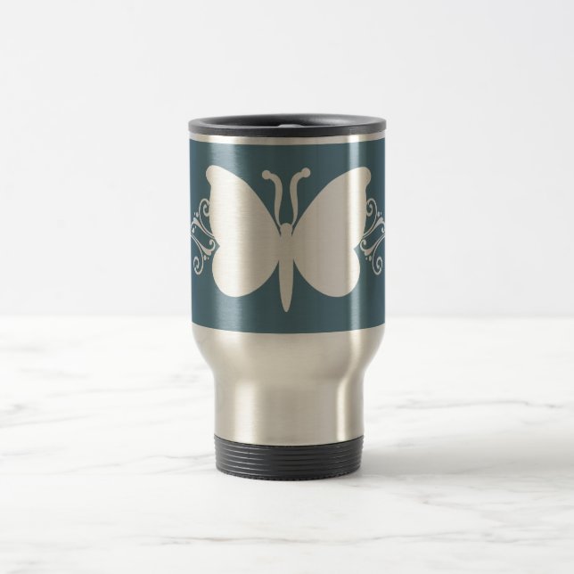 Caneca Térmica Borboletas Azuis Desbotadas Tambor (Centro)