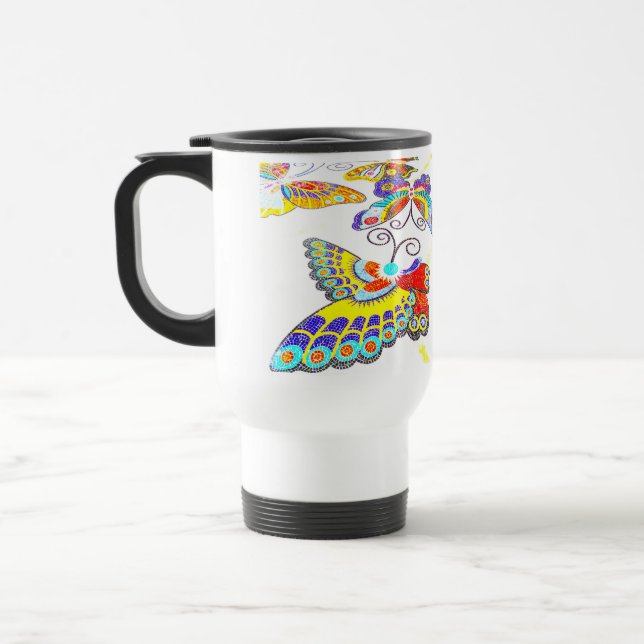 Caneca Térmica Borboletas coloridas (Esquerda)