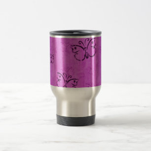 Caneca Térmica Borboletas cor-de-rosa