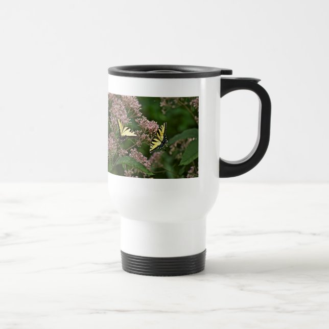 Caneca Térmica Borboletas-do-pântano-Tigre em Joe Pye Weed (Direita)