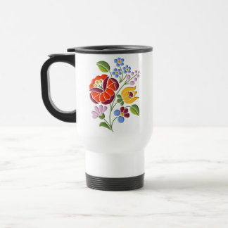 Caneca Térmica Bordado de Kalocsa - arte popular húngara