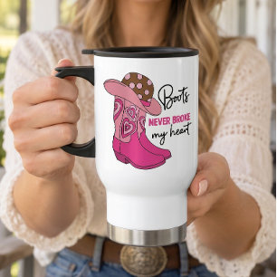 Caneca Térmica Botas Country Rosa de Cowgirl Ocidental Dança de L