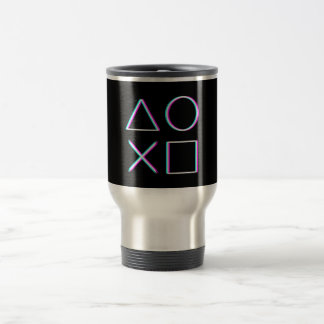 Caneca Térmica Botões do Controle Neon Glitch Arte Gamer