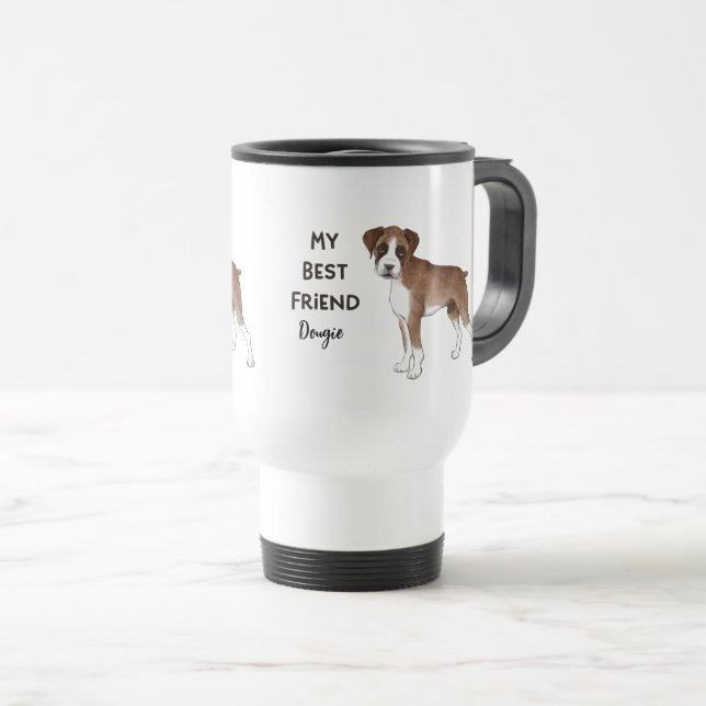 Caneca Térmica Boxer Dog Meu Melhor Amigo Pet Personalizado (Frente Esquerda)