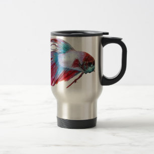 Caneca Térmica Branco vermelho & azul (os peixes cancelam o