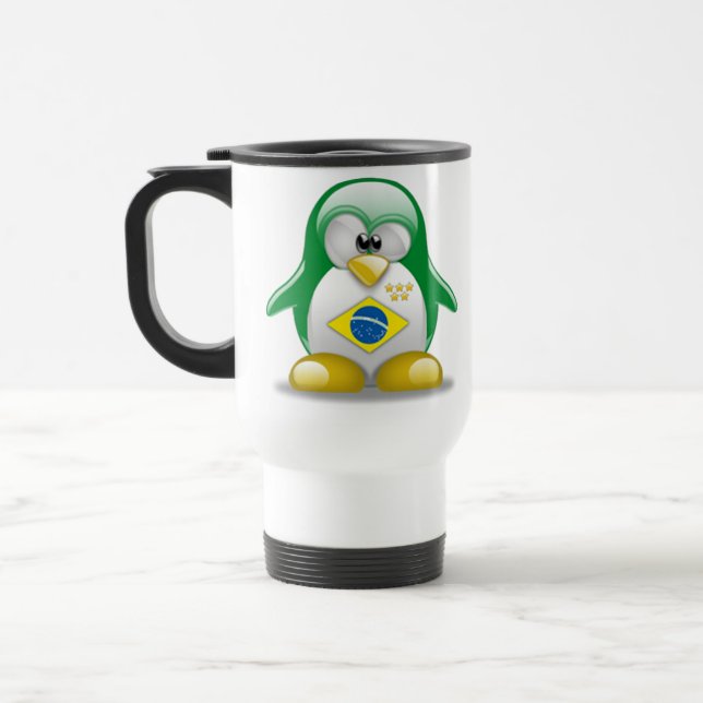 Caneca Térmica Brasil Tux (Esquerda)