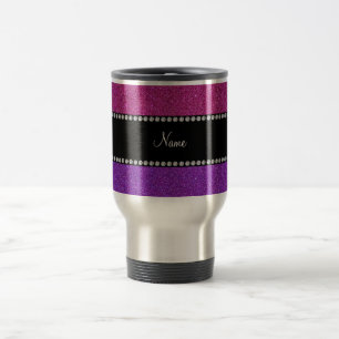 Caneca Térmica Brilho cor-de-rosa roxo nome personalizado