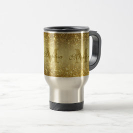 Caneca Térmica brilho dourado personalizado