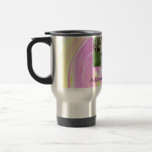 Caneca Térmica Brilho rosa amarelo minimal simples adicionar foto